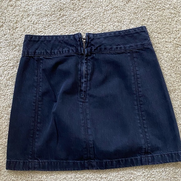 Free People Black Jean Mini Skirt 4 - Picture 2 of 3